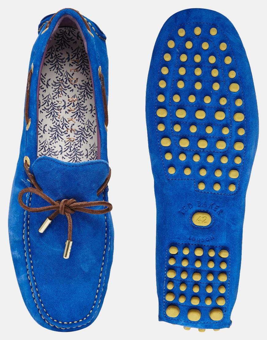 mens blue driving shoes