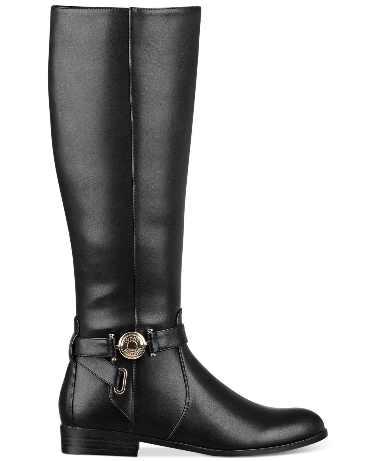 tommy hilfiger black riding boots