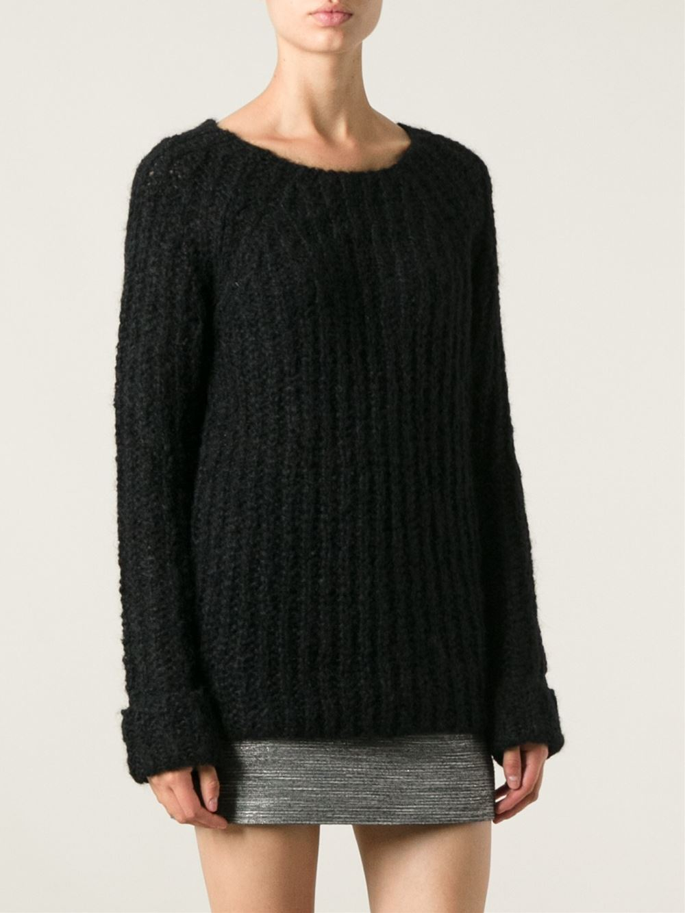 black chunky sweater