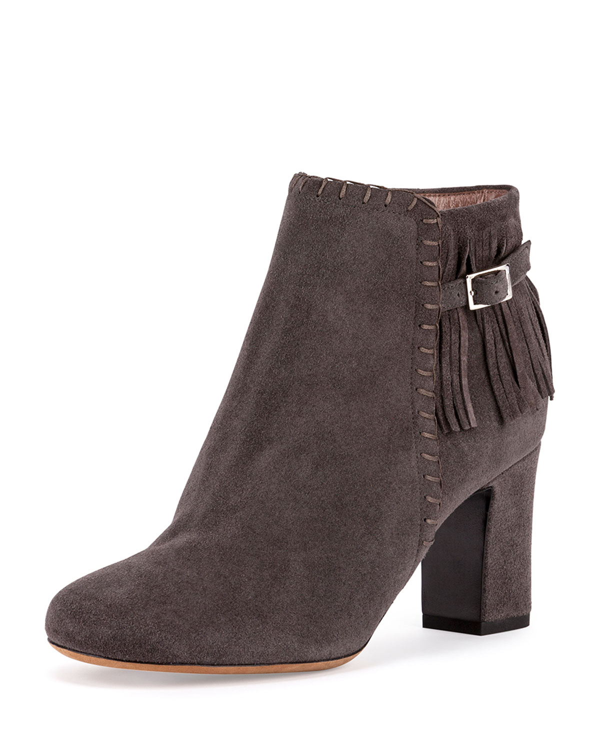 gray platform booties