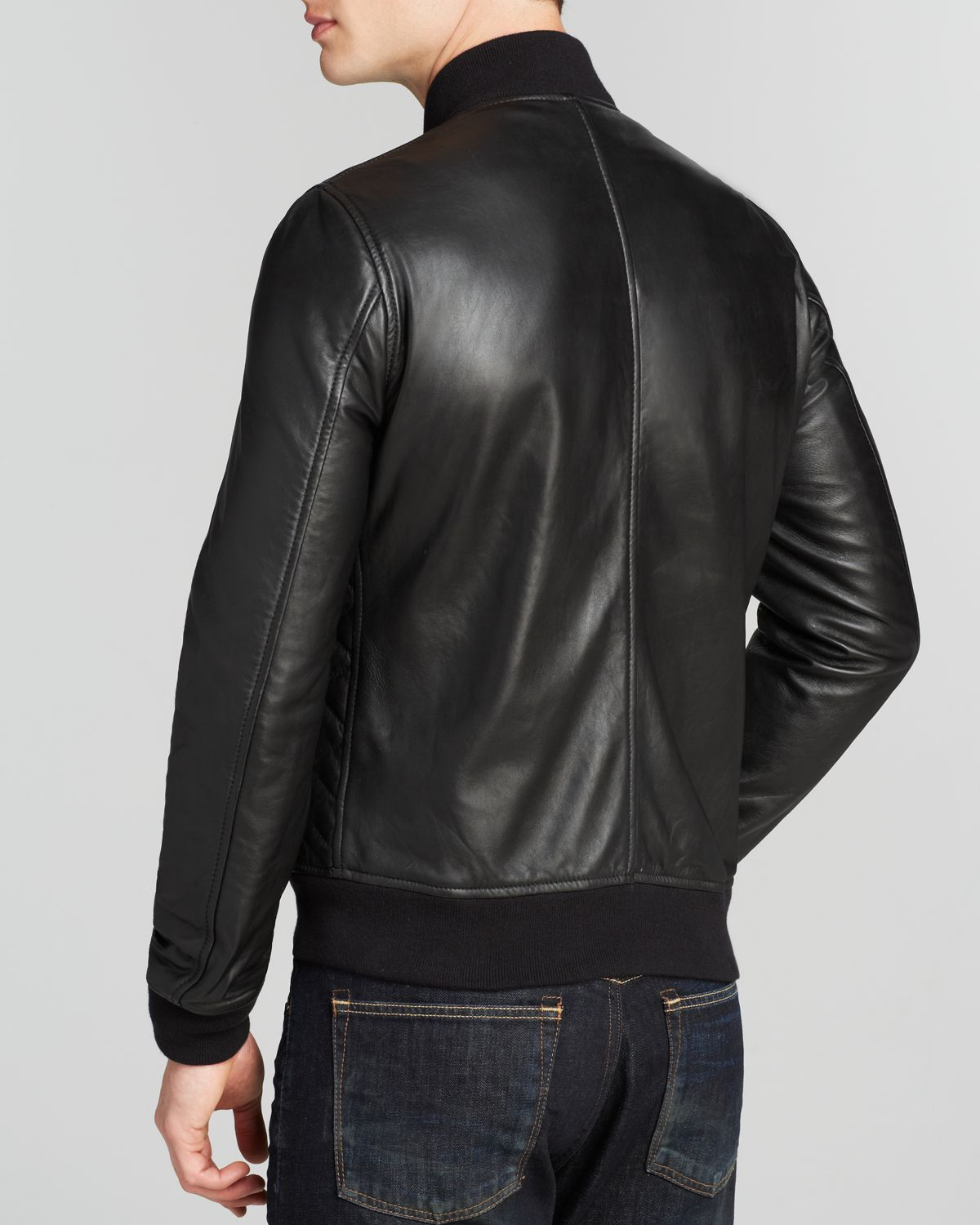 Paul Smith Quilted Leather Jacket in Black for Men - Lyst