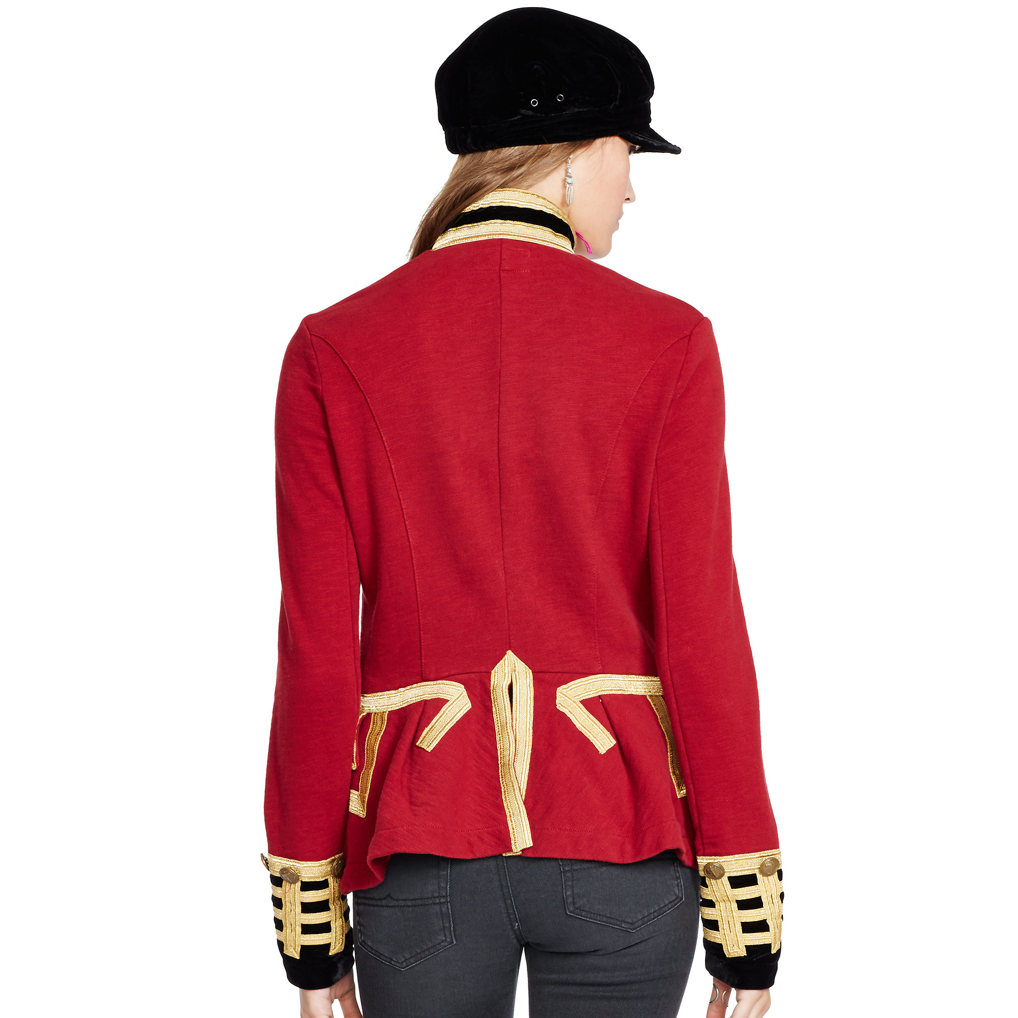 Denim & Supply Ralph Lauren French Terry Officer's Jacket in Red | Lyst