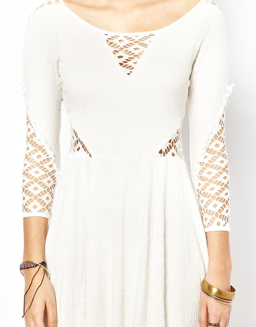 Free People Dress in Lace with Cut Out 