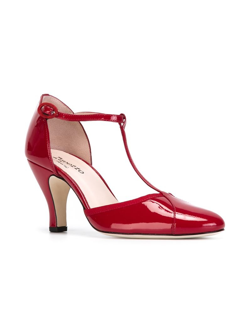 Repetto T-Bar Pumps in Red - Lyst