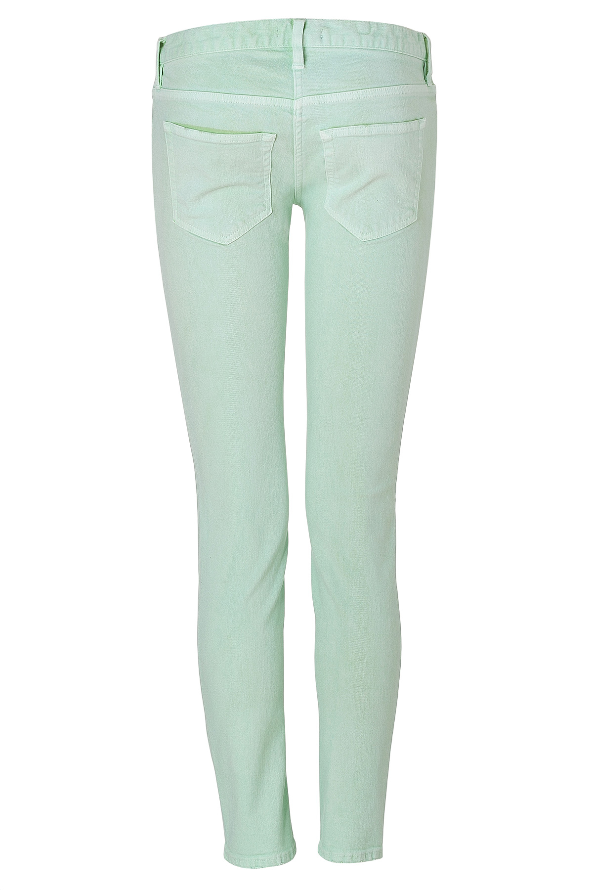 Lyst - Balmain Pale Mint Mid-rise Slim Jeans - Green in Green