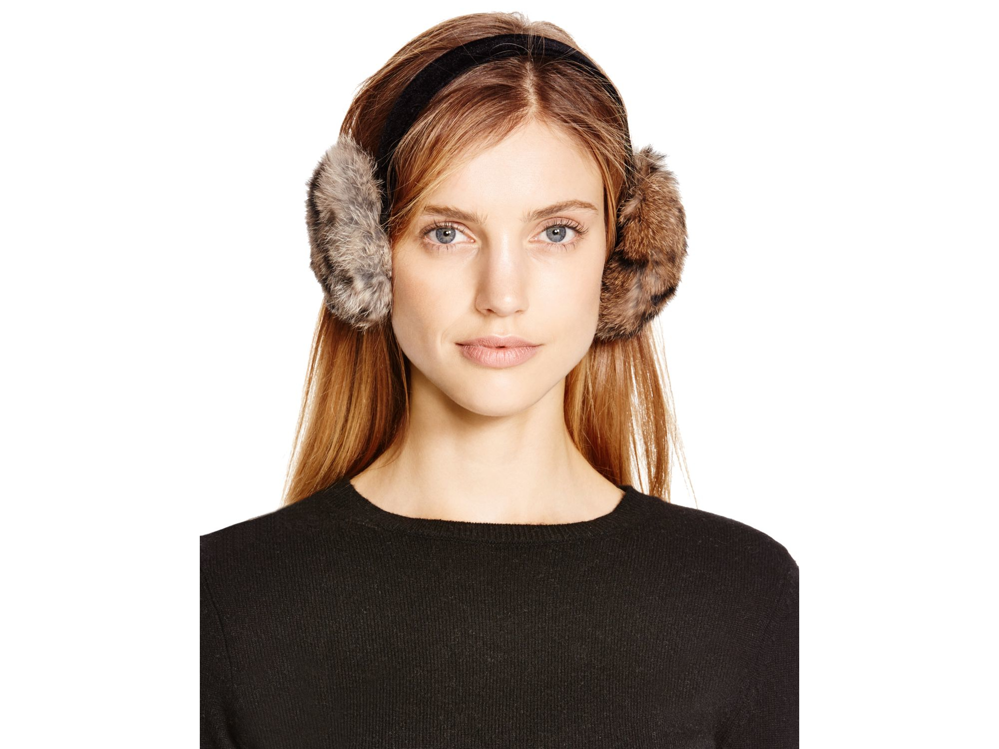 Lyst Surell Leopardprint Rabbit Fur Earmuffs