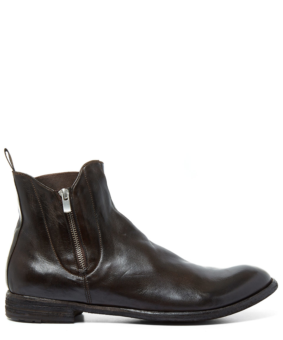 Lyst - Officine creative Brown Double Zip Leather Chelsea Boots in ...