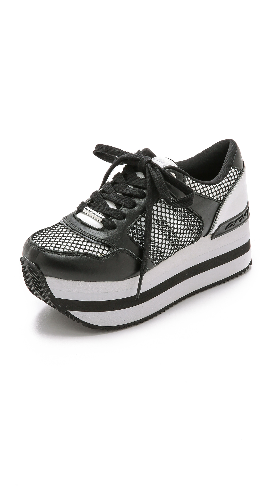 DKNY Jill Platform Sneakers - White/black - Lyst