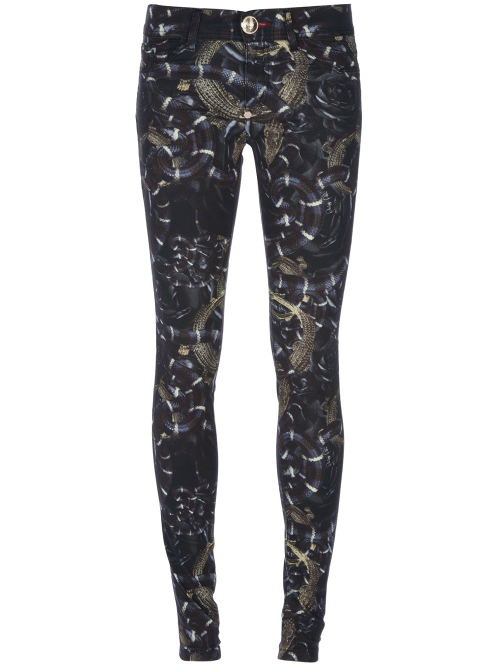 Philipp Plein Snake Print Jean in Black - Lyst