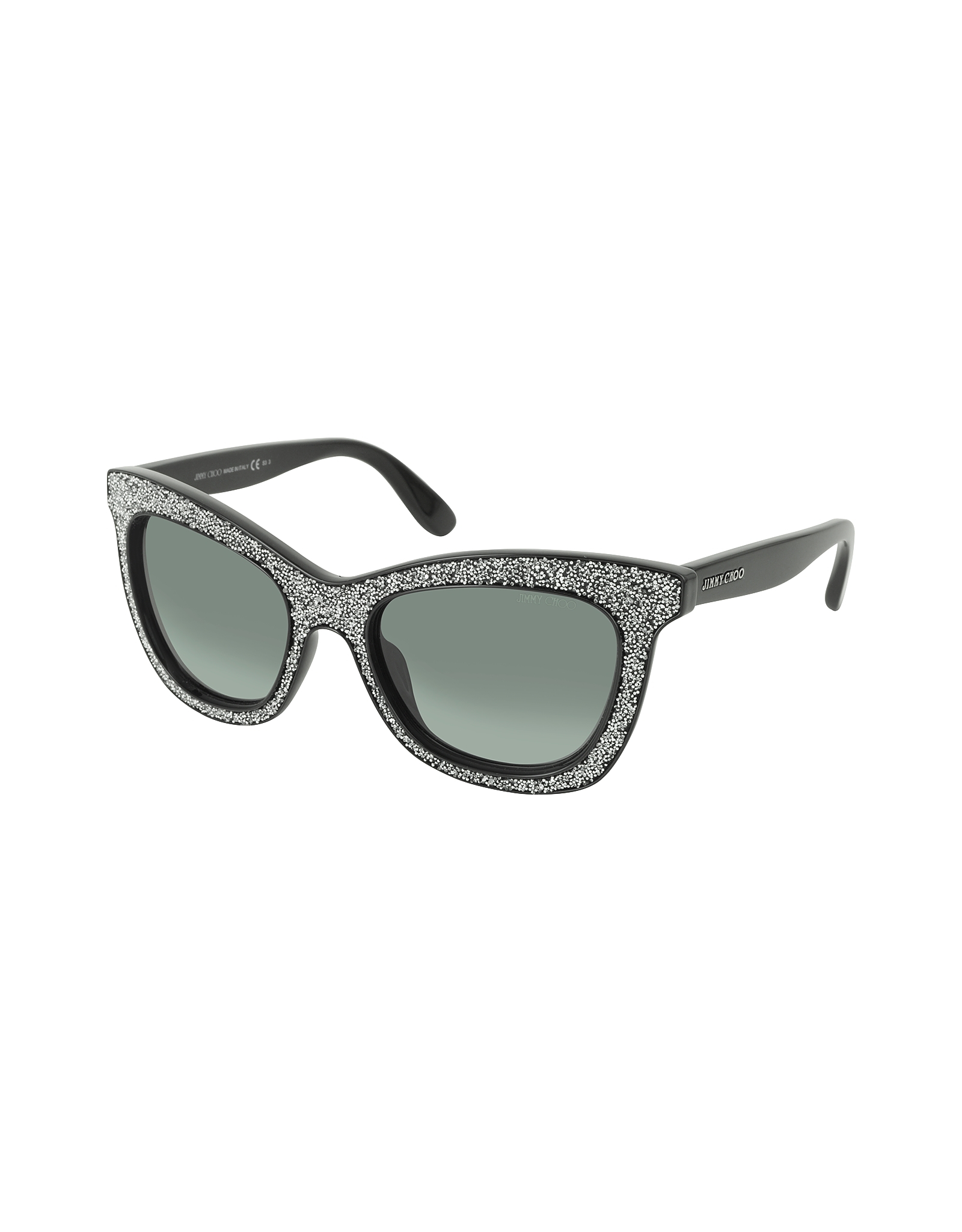 Jimmy choo Flash/s F18hd Black Silver Glitter Women's Sunglasses in Black (Black/Gray) Lyst