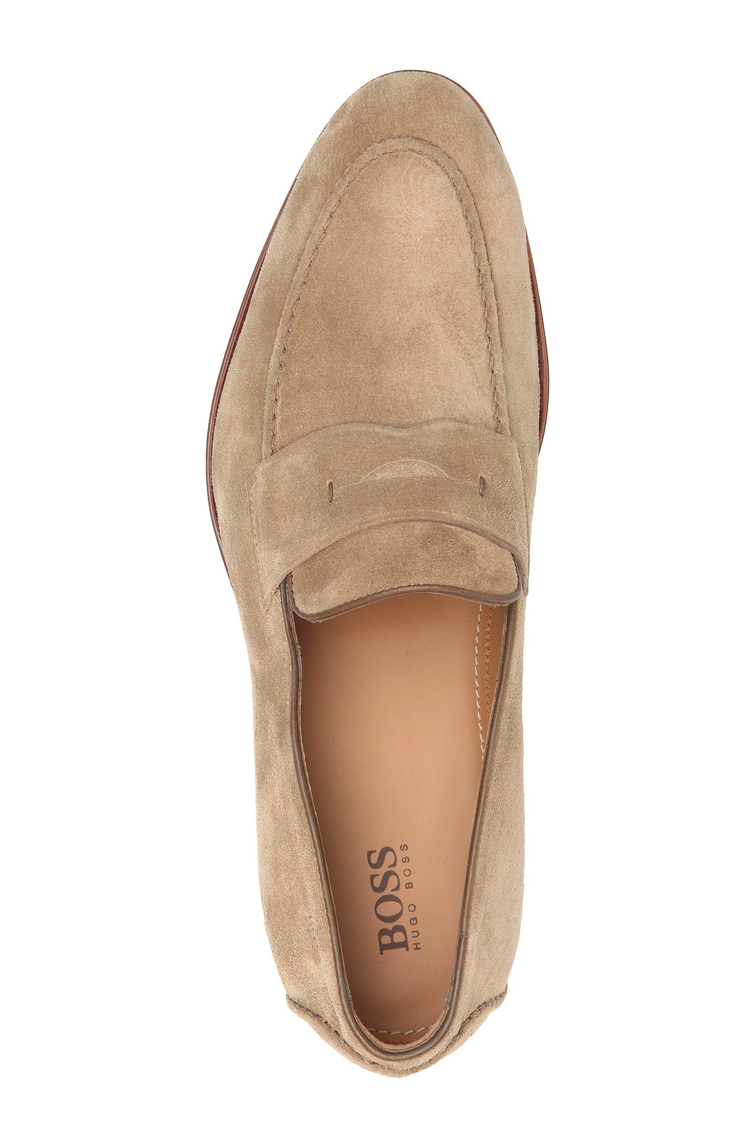 BOSS by HUGO BOSS 'Stedeo' | Italian Suede Penny Loafer in Natural for Men  | Lyst