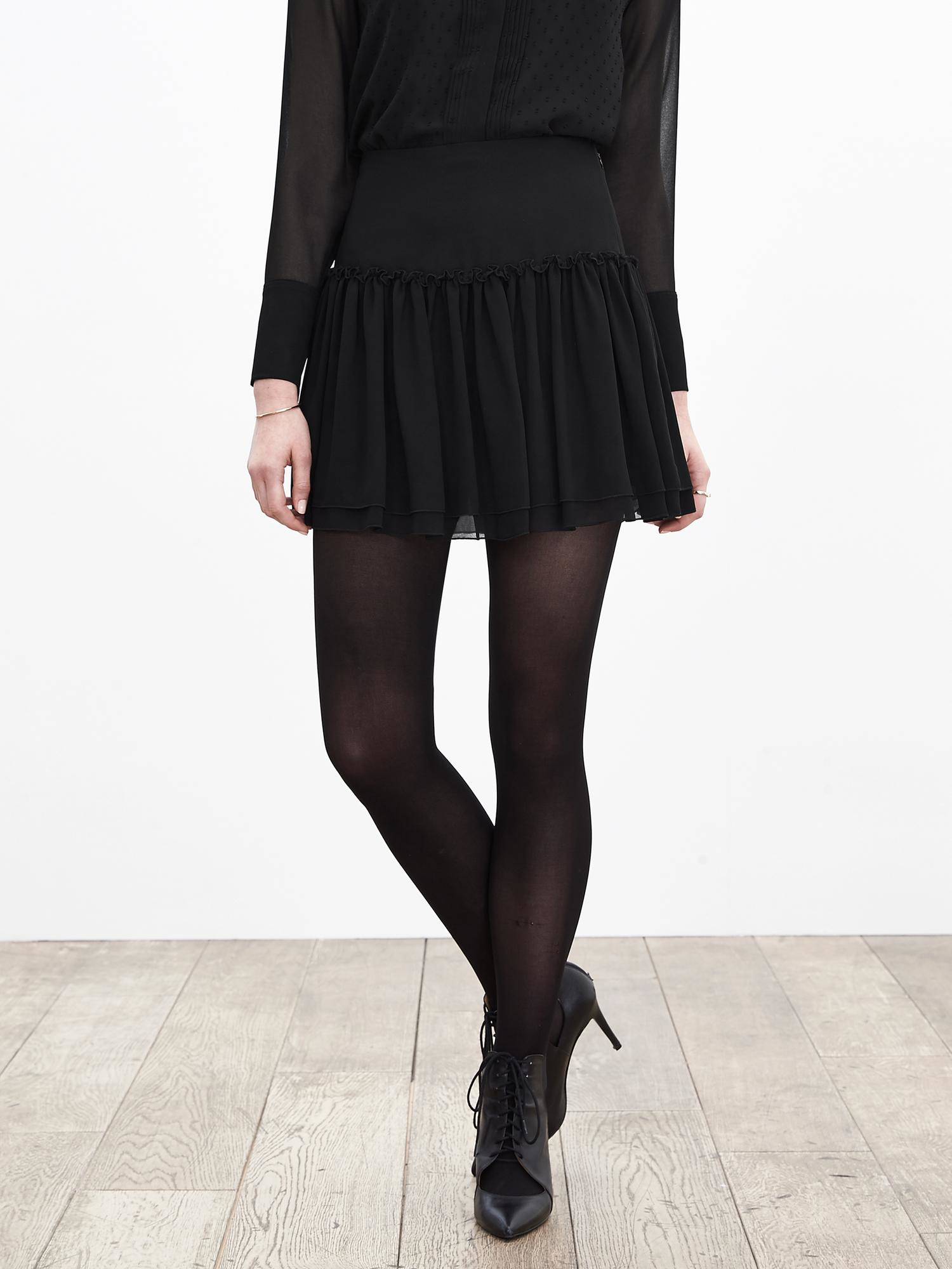 Banana republic Shirred Dropwaist Skirt in Black Lyst