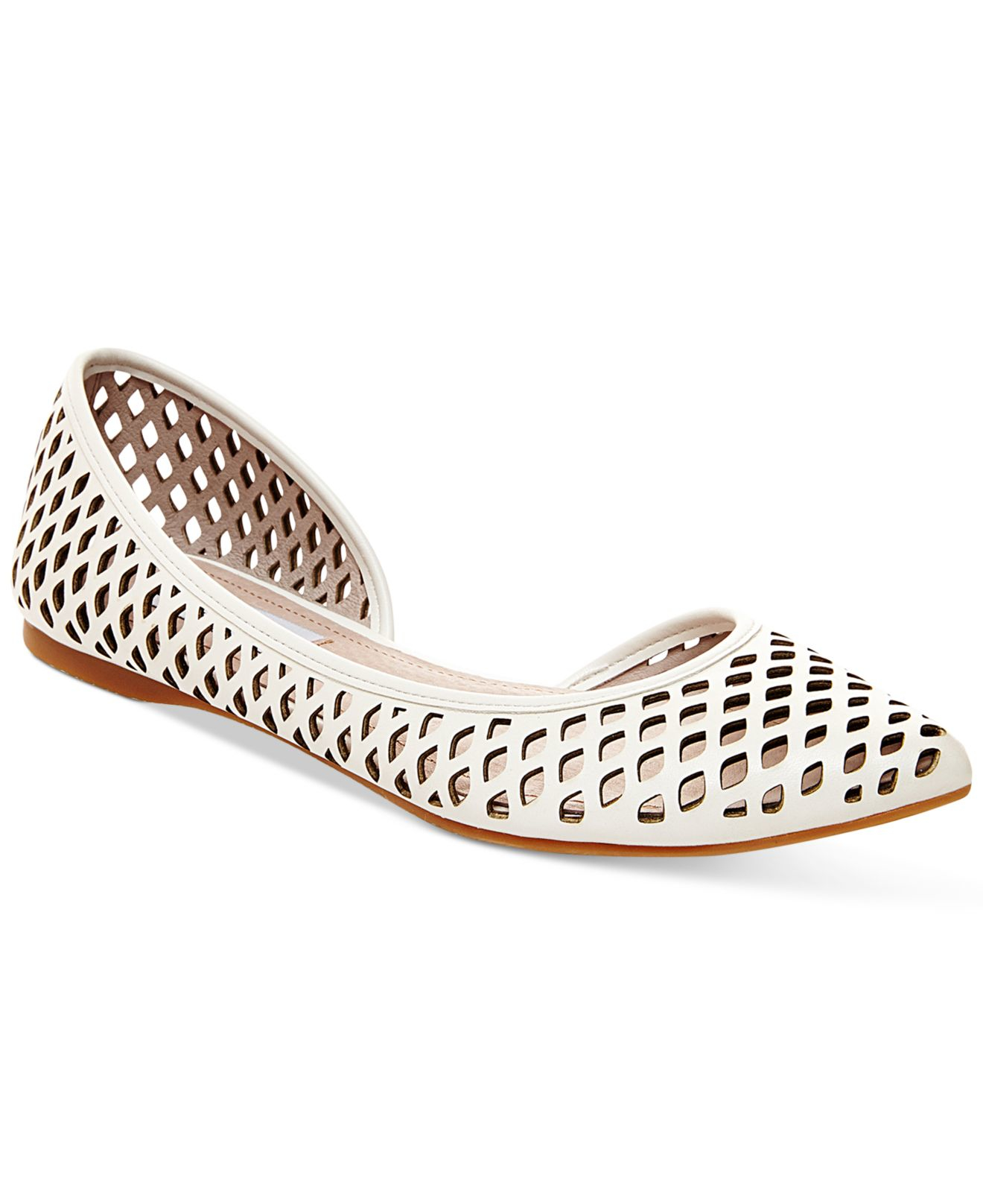 white pointed toe flats