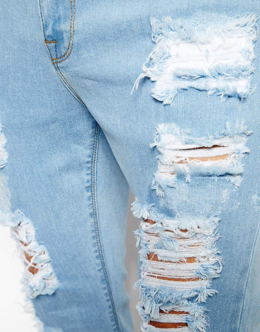 extreme ripped skinny jeans mens