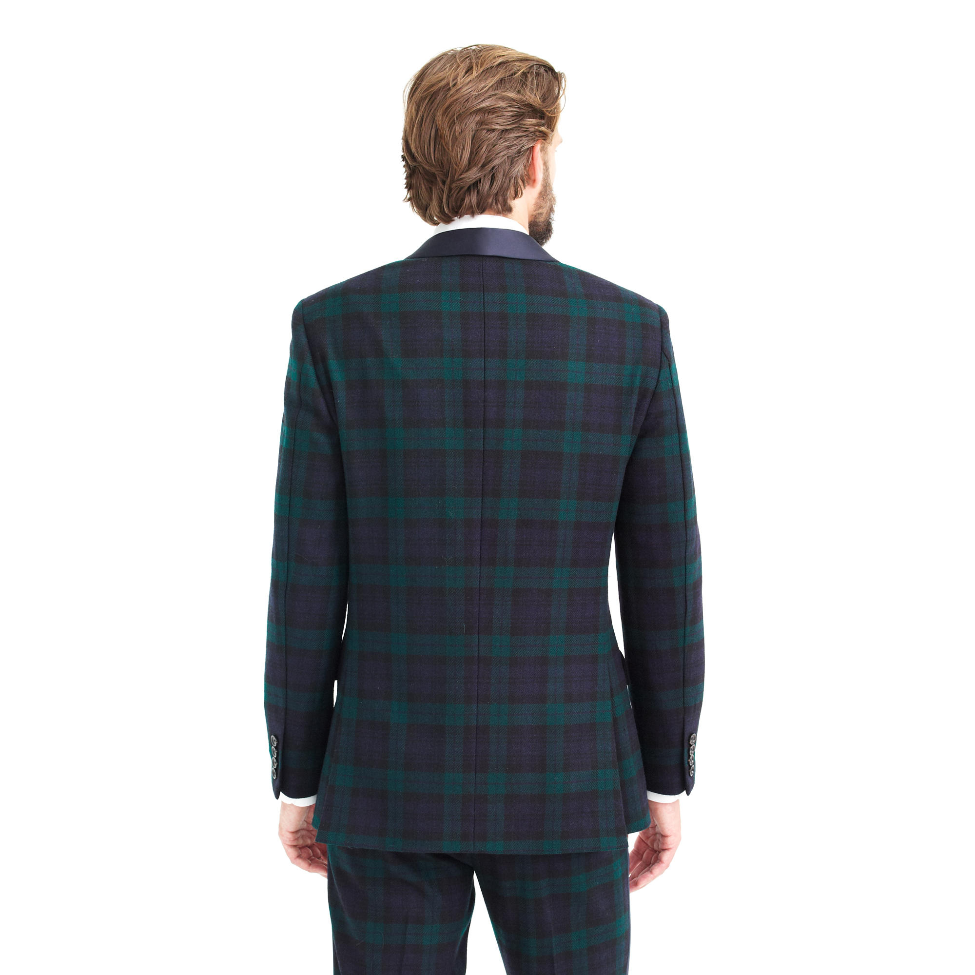 J.crew Ludlow Shawlcollar Tuxedo Jacket In Black Watch English Wool in