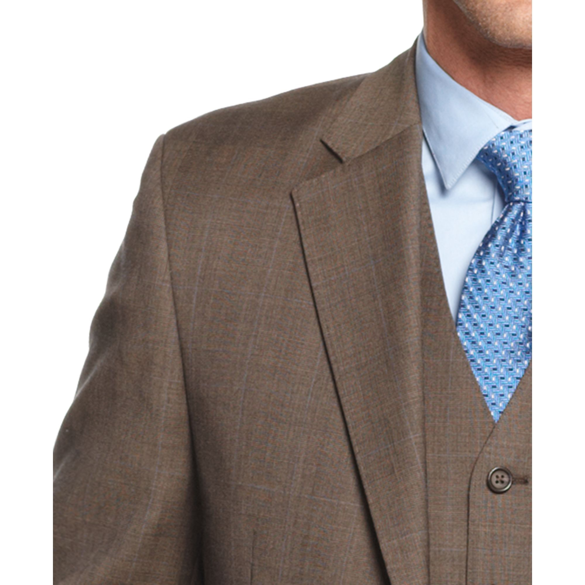 Lauren by Ralph Lauren Lauren By Ralph Lauren Suit Brown Plaid Blue