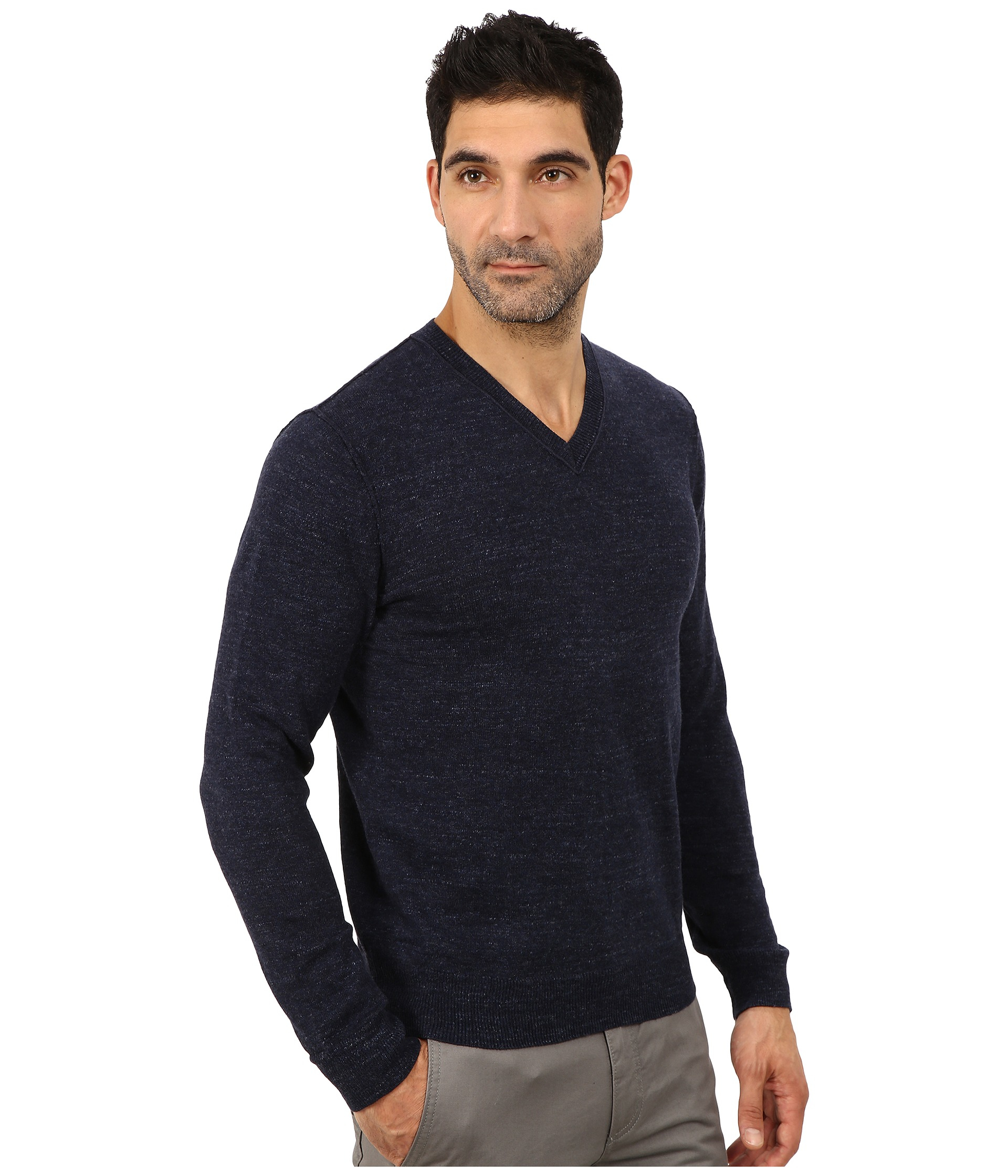 Lyst - Lucky Brand White Label V-neck Sweater in Blue for Men