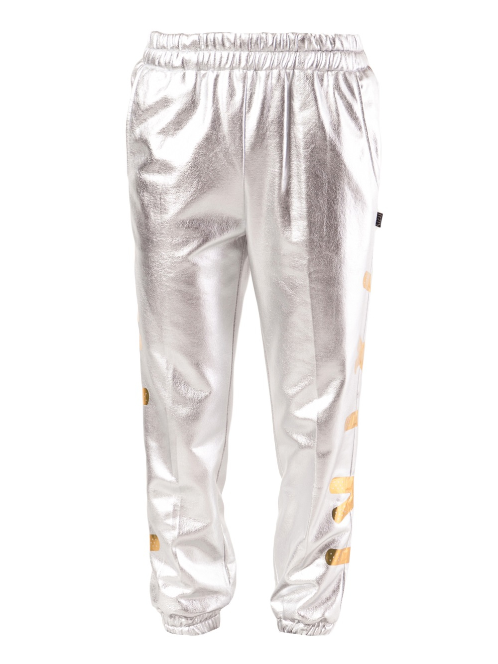metallic track pants