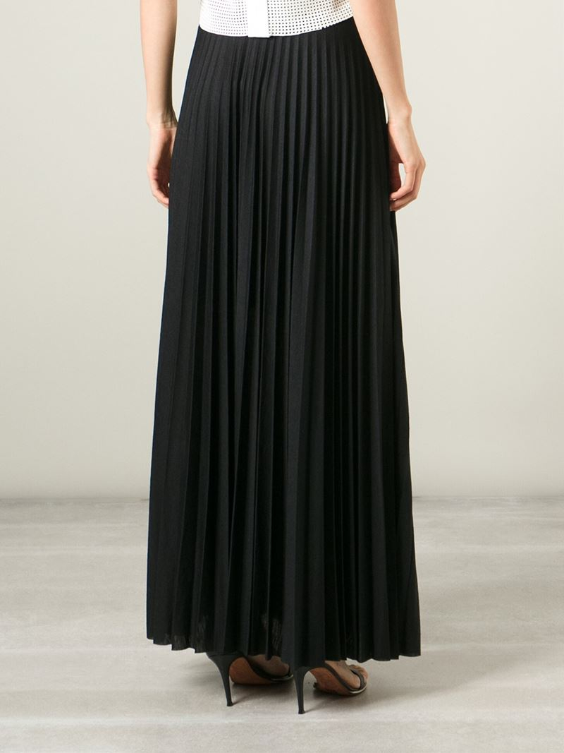 Theory Pleated Maxi Skirt in Black - Lyst