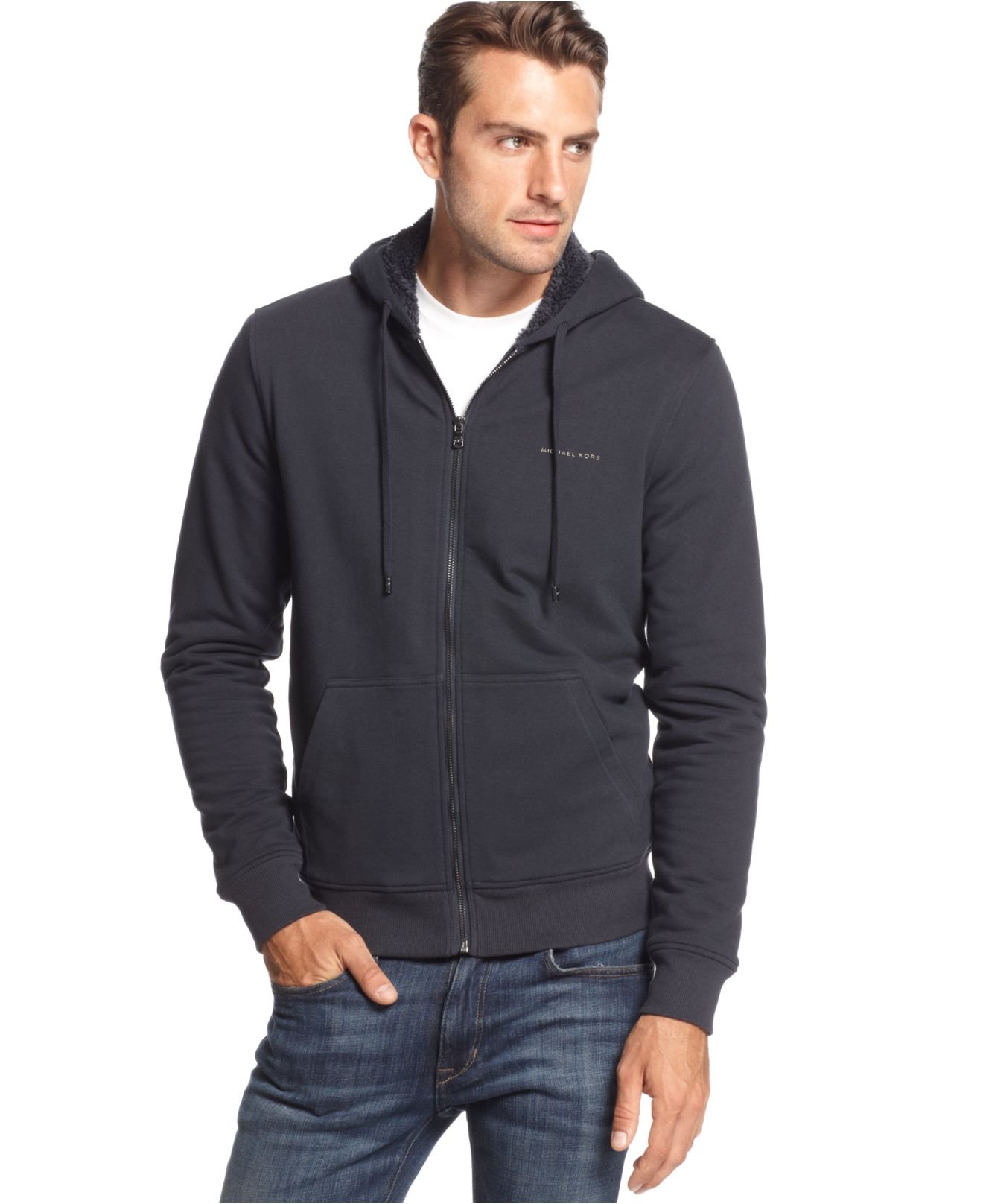 michael kors sherpa full zip hoodie