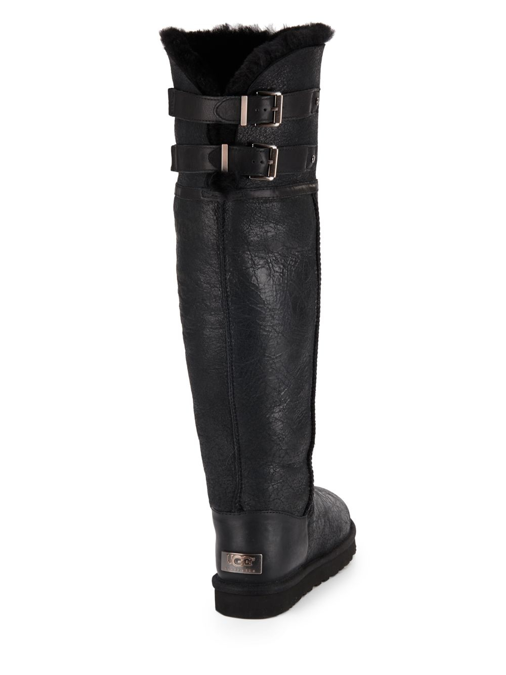 UGG Devandra Convertible Shearling-lined Leather Over-the-knee Boots in  Black | Lyst