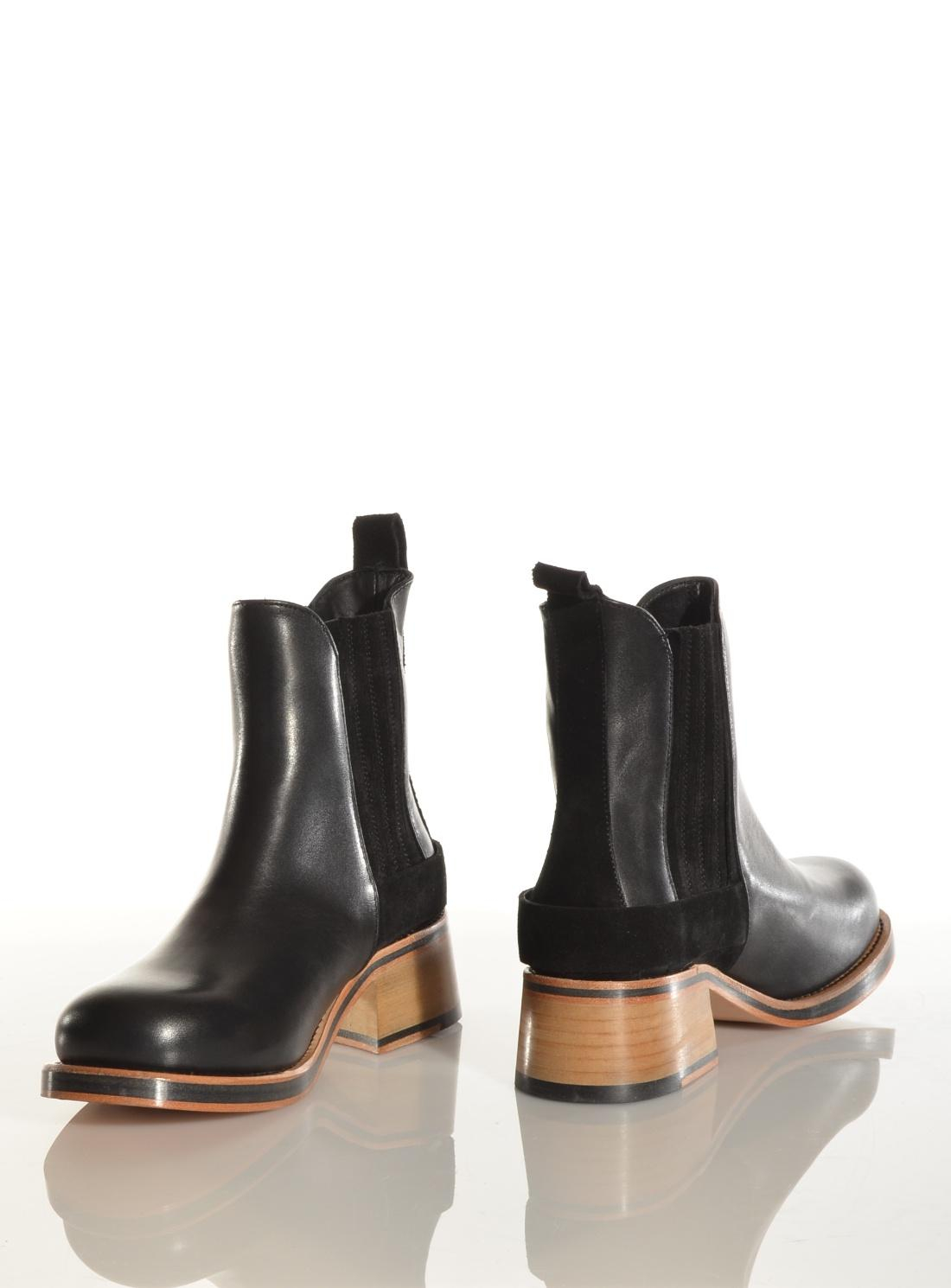 stacked heel chelsea boot