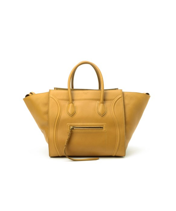Cline Preowned Mustard Leather Phantom Trapeze Bag in Yellow ...