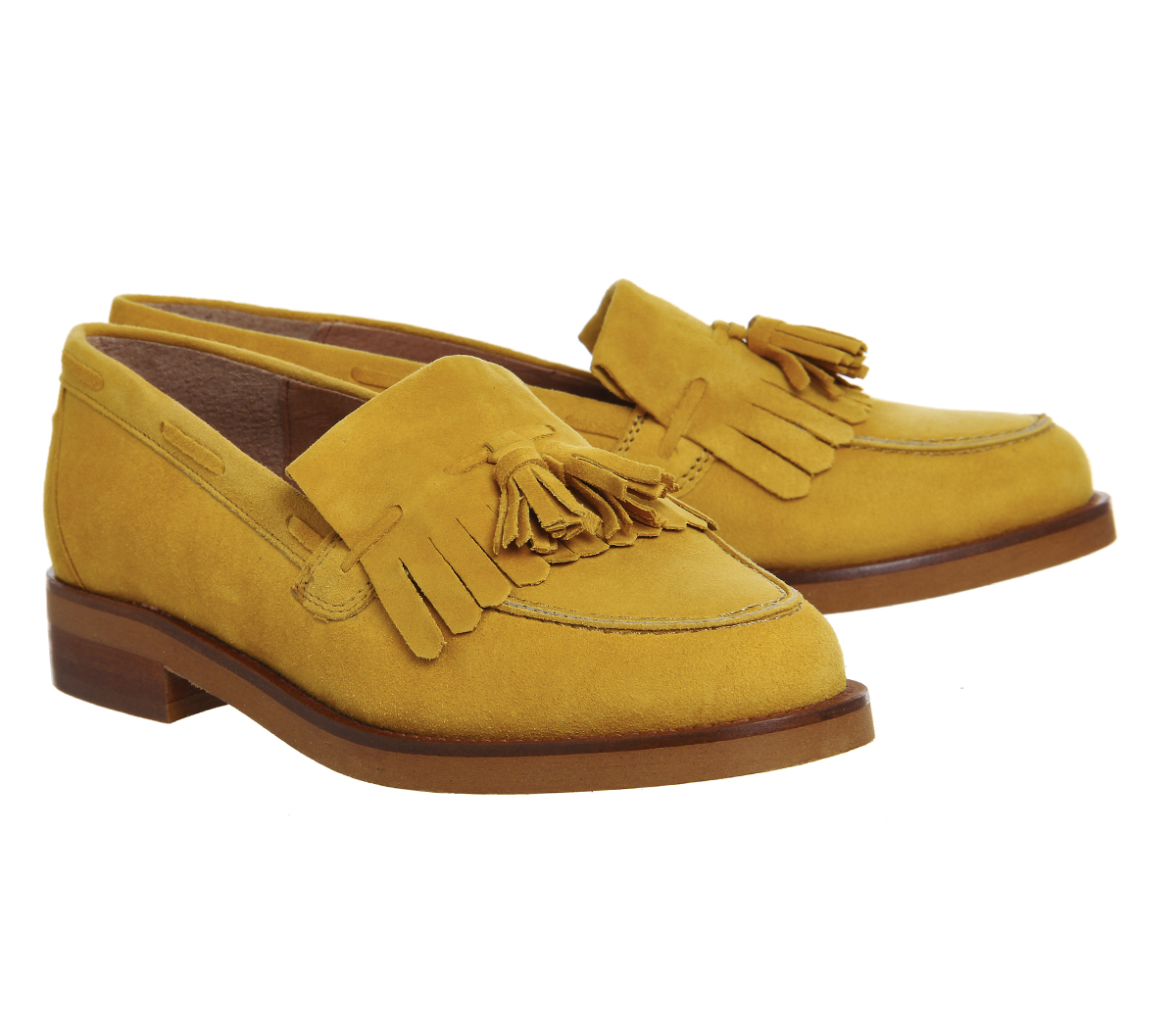 mustard colored loafers