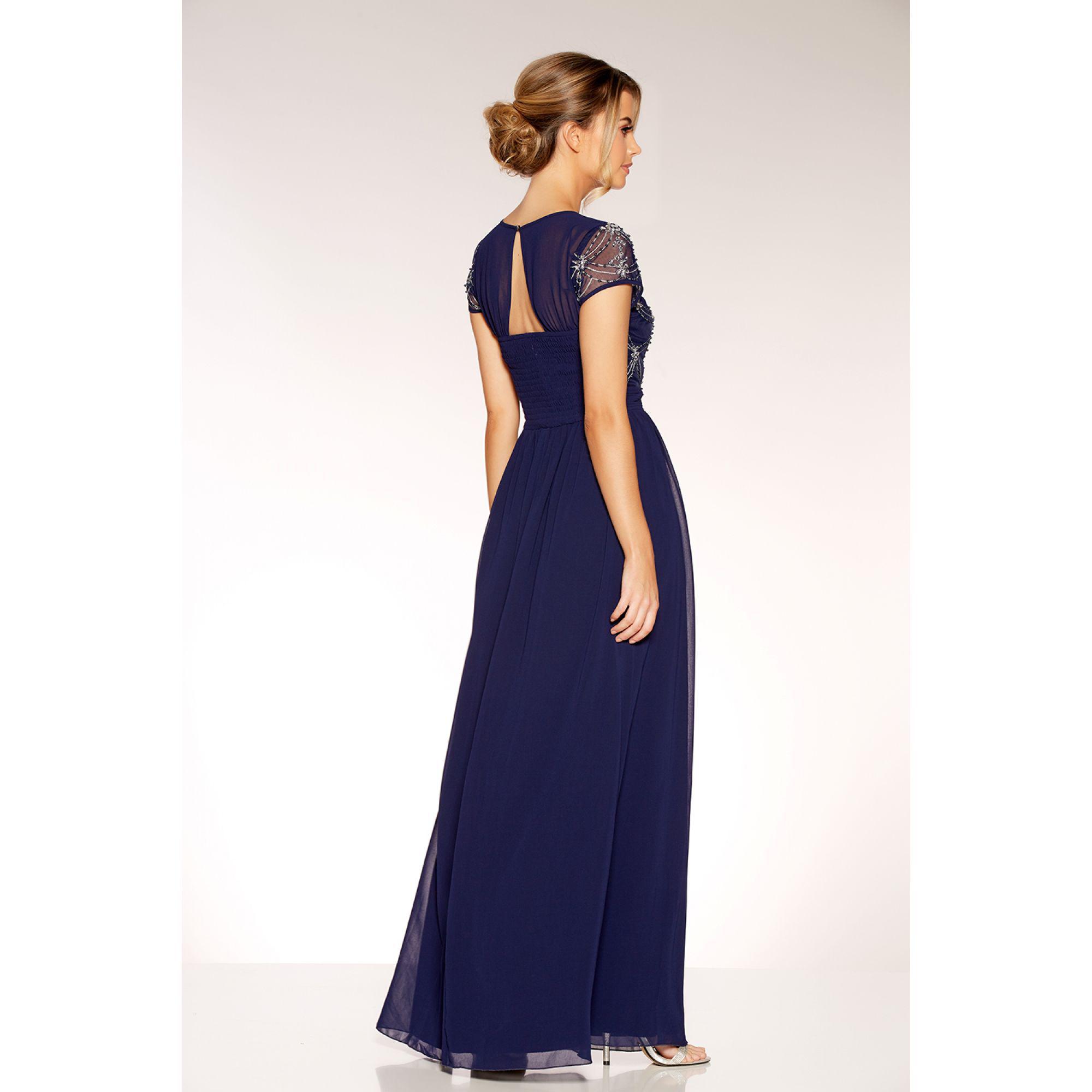 quiz navy and silver dress
