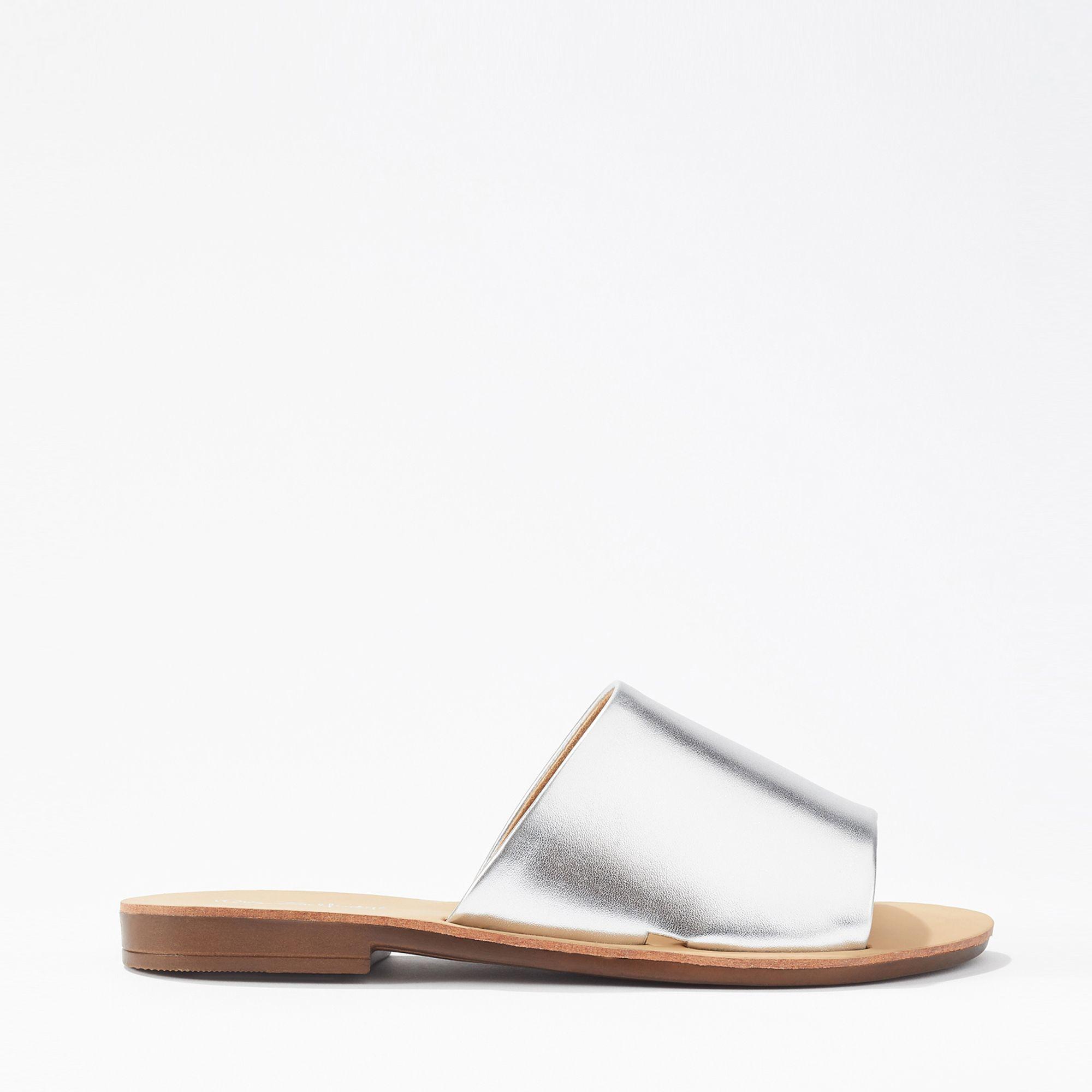 silver mule sandals