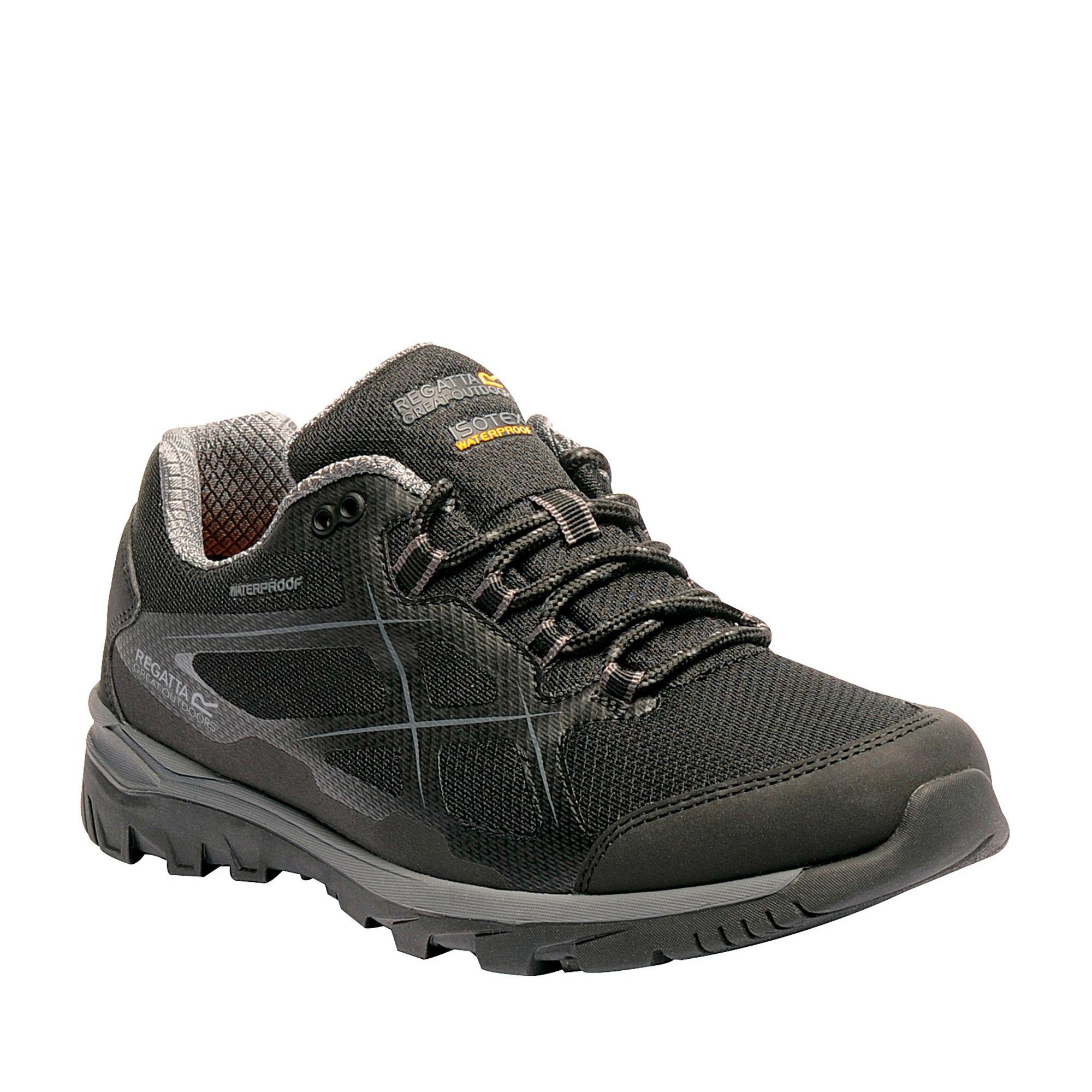 Regatta Rubber Kota Low, Low Rise Hiking Boots in Black/Granite (Black ...