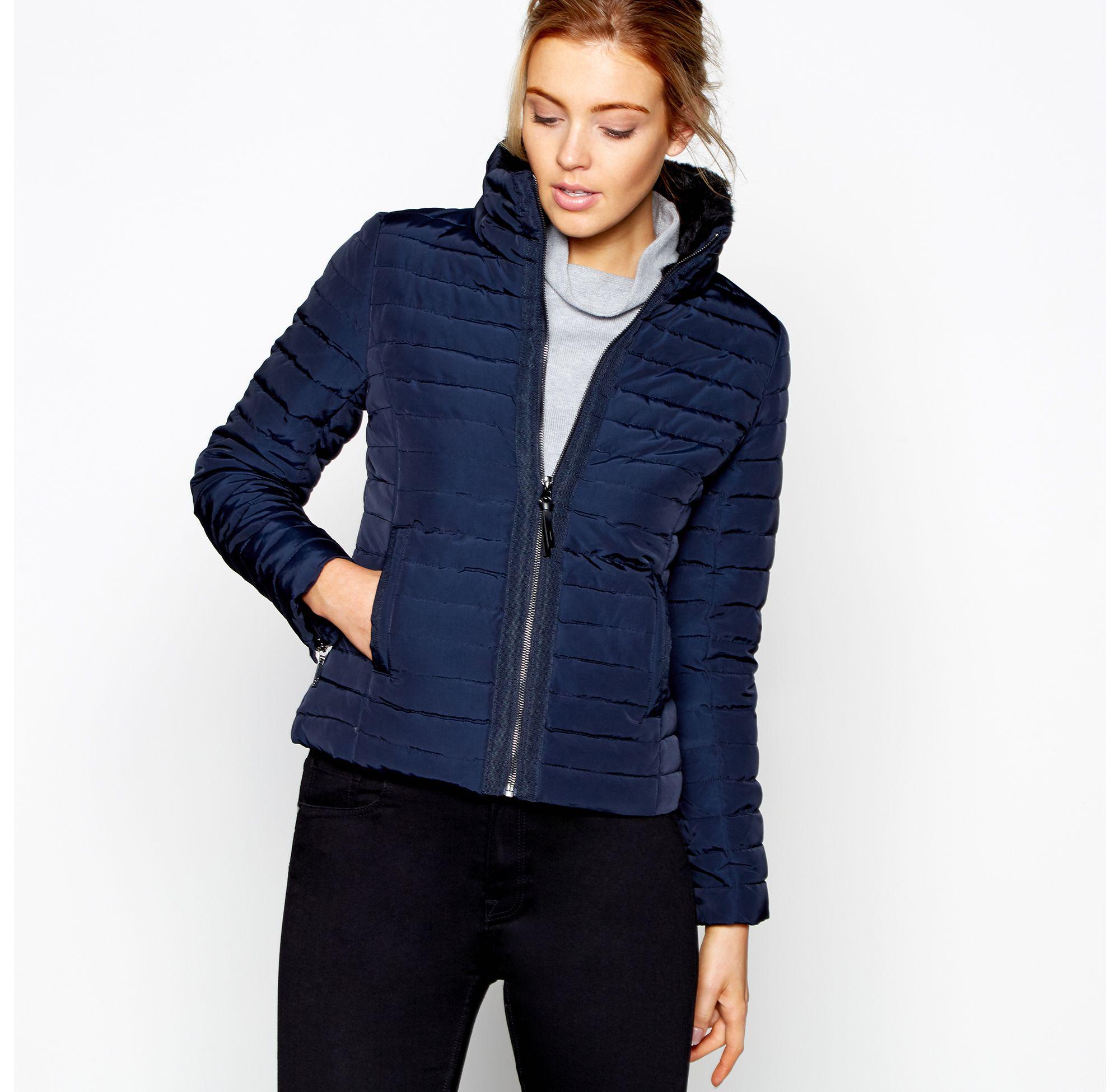 J By Jasper Conran Navy Padded Feather And Down Jacket In