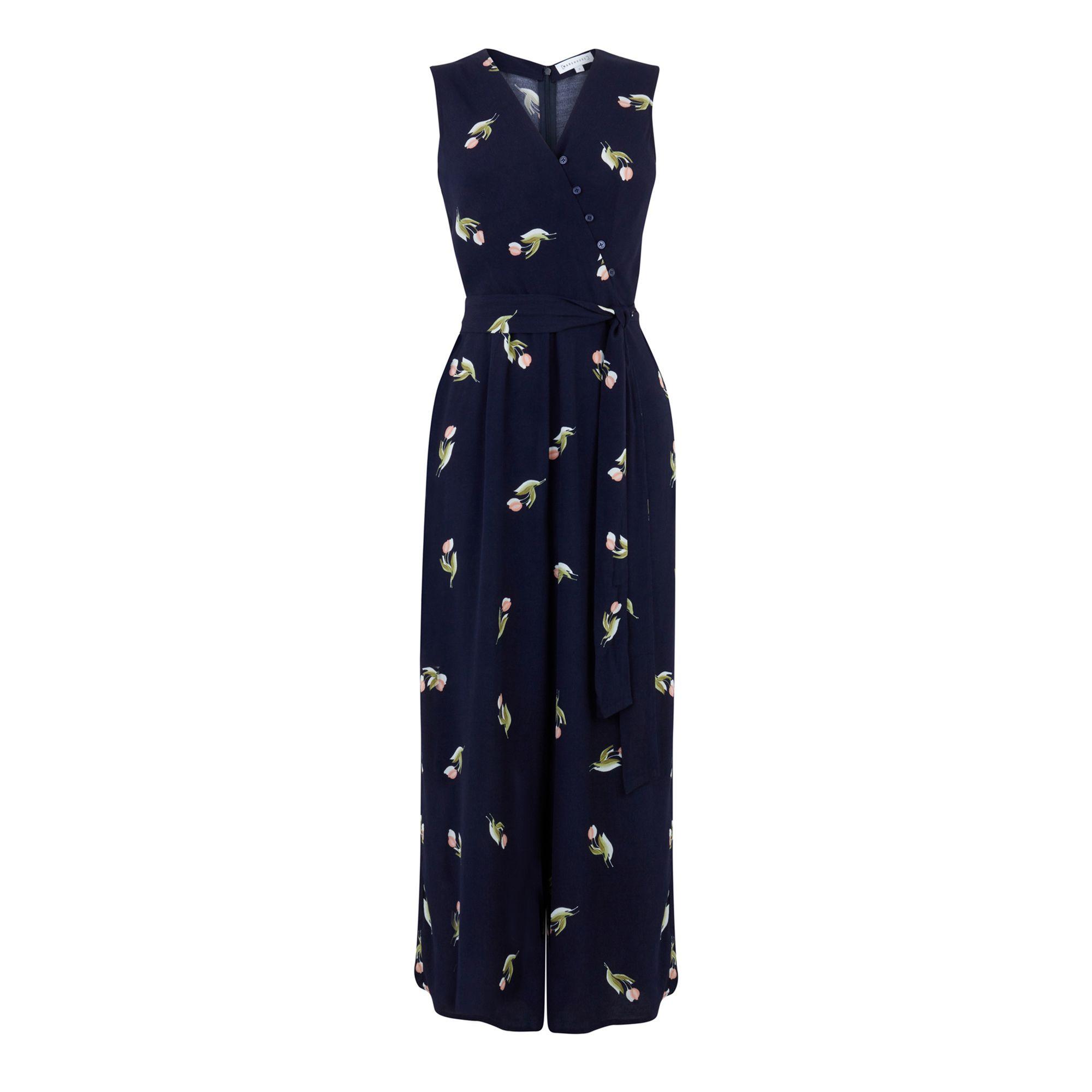 warehouse tulip print jumpsuit