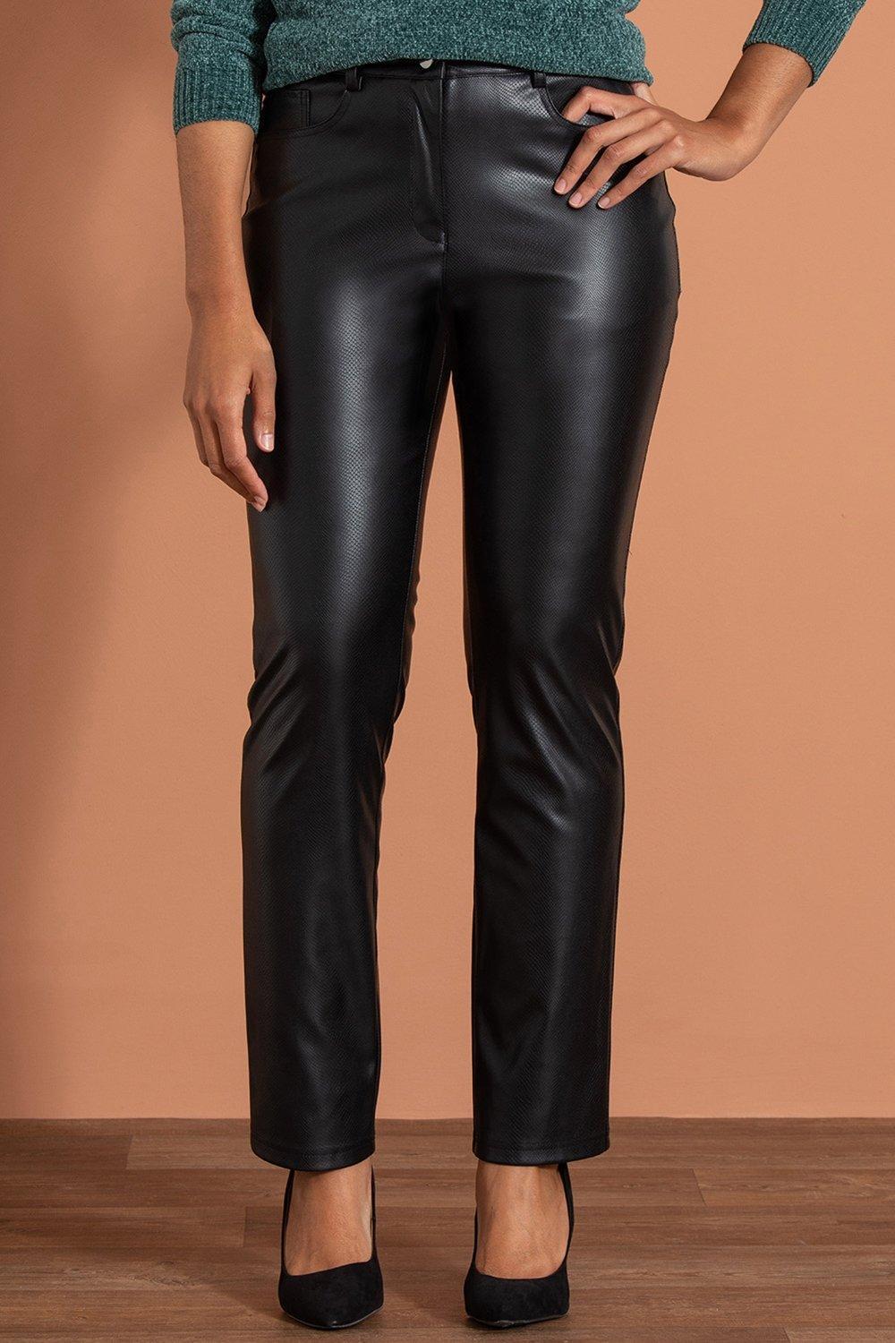 Snake print faux leather on sale trousers