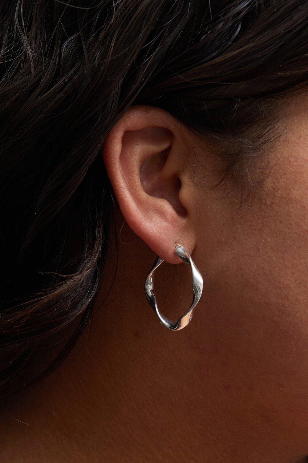 Debenhams silver 2024 hoop earrings