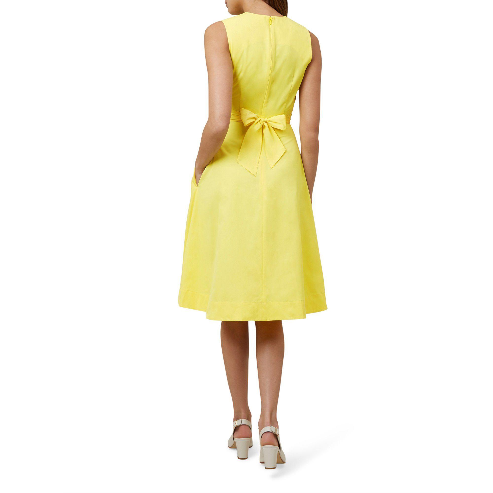 Hobbs Synthetic 'twitchill' Knee Length Dress in Yellow - Lyst