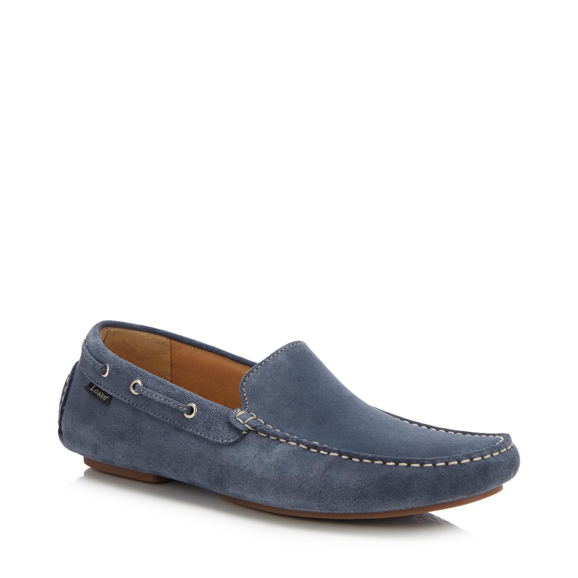 Loake Light Blue Suede 'nicholson' Loafers for Men Lyst