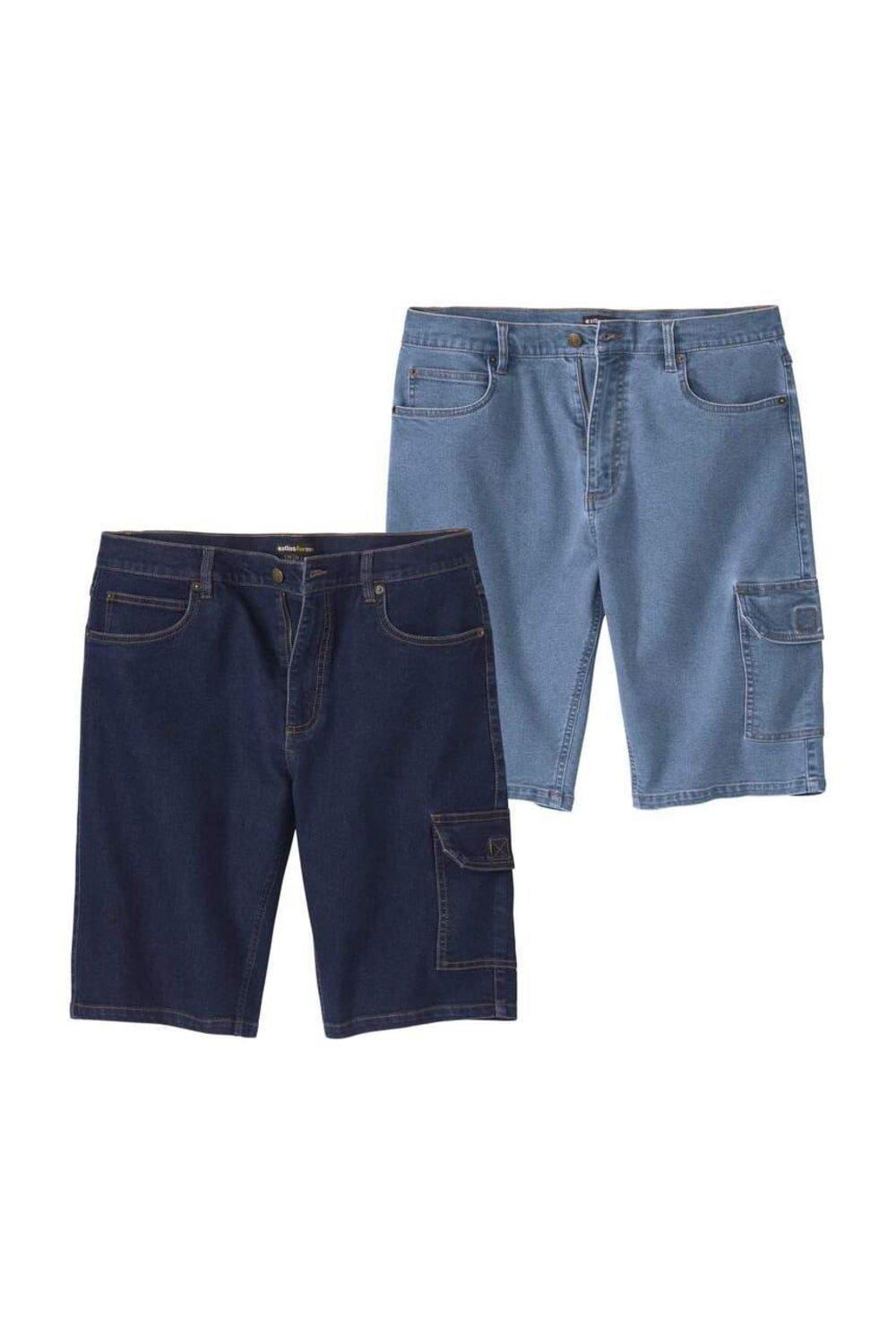 Atlas For Men Denim Cargo Shorts Pack Of 2 in Blue for Men Lyst UK