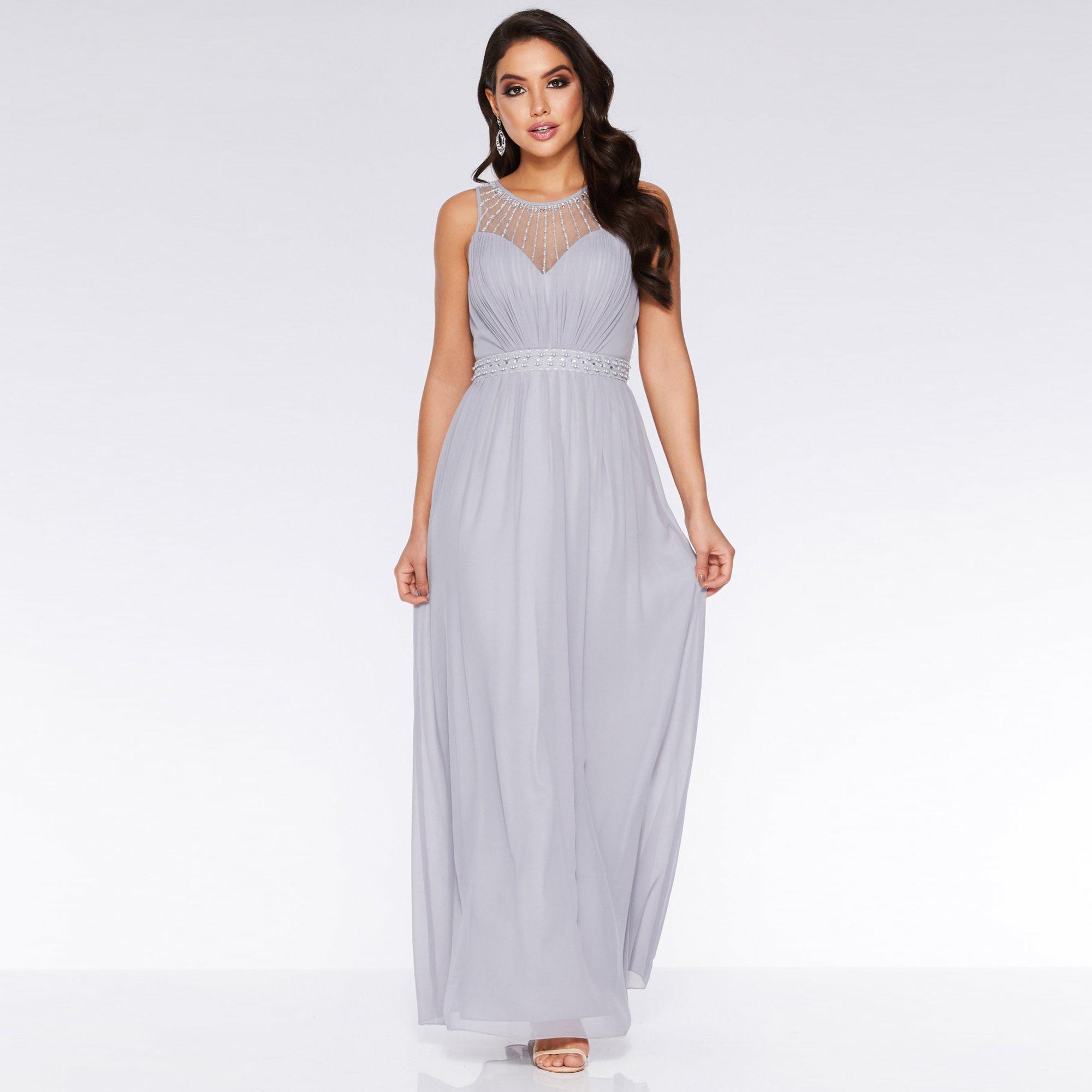 quiz navy chiffon high neck maxi dress