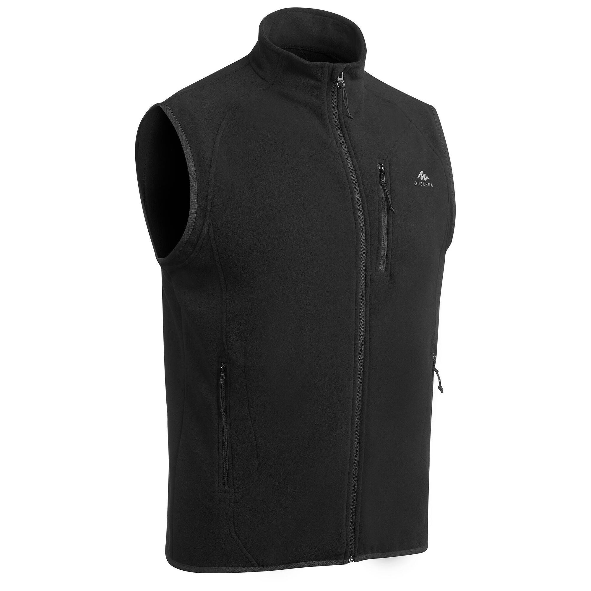 Quechua Decathlon Hiking Fleece Sleeveless Jacket Mh120 in Black