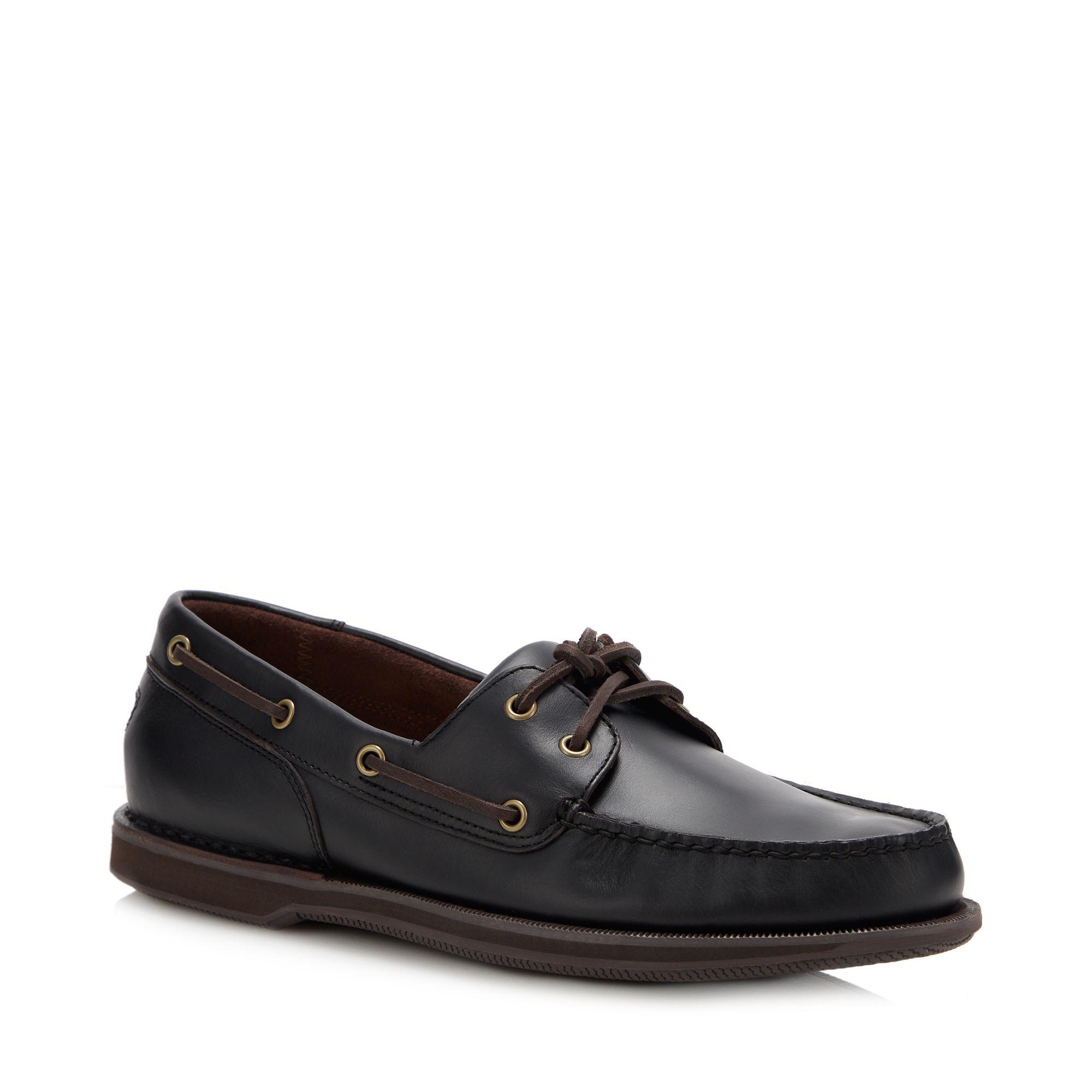 Rockport Men's Leather 'perth' Boat Shoes in Dark Brown (Brown) for Men