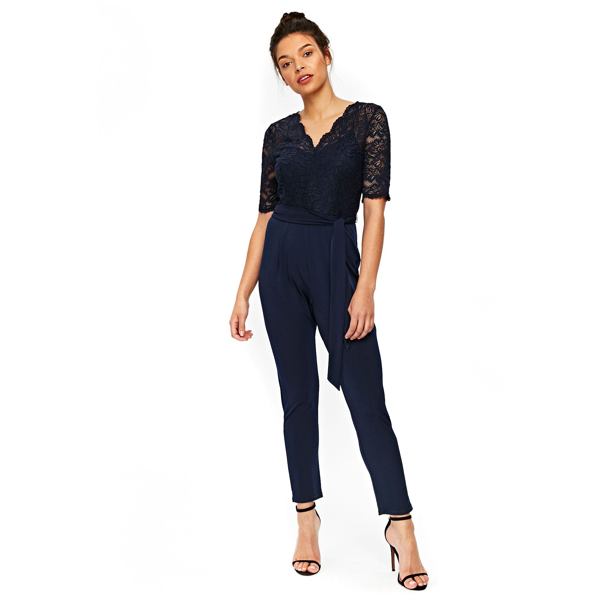 navy lace top jumpsuit