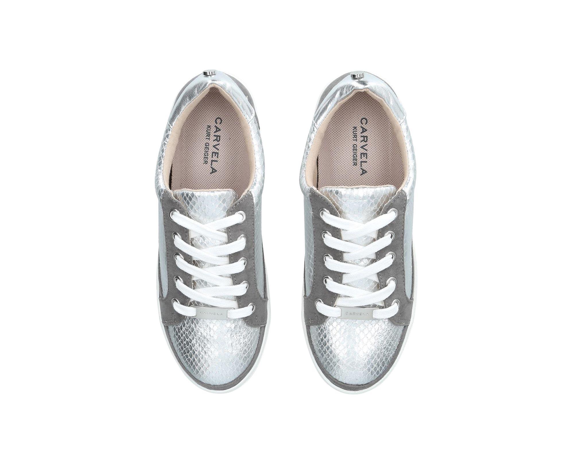 kurt geiger silver trainers