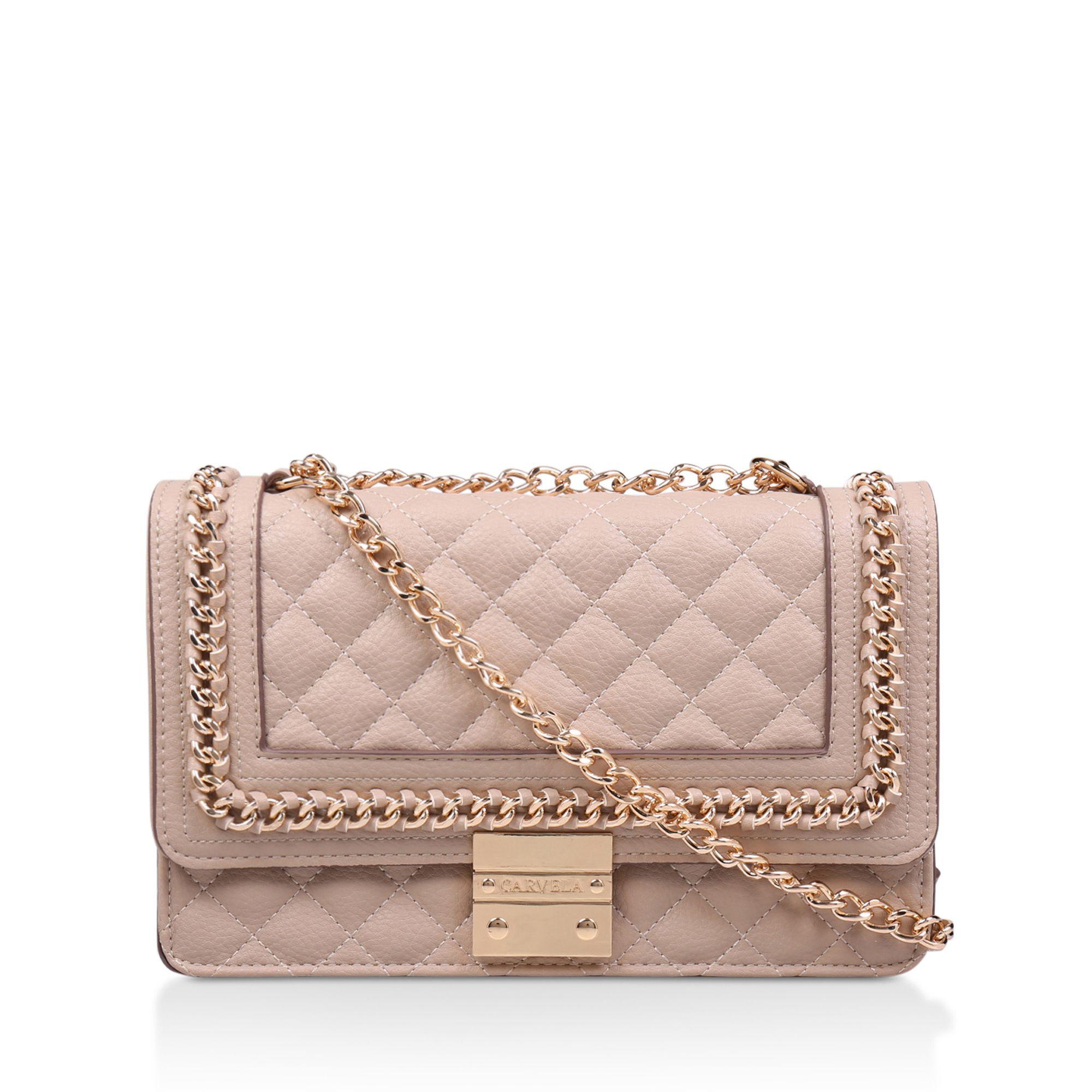 Carvela Kurt Geiger Nude 'large Bailey' Quilted Chain Shoulder Bag in