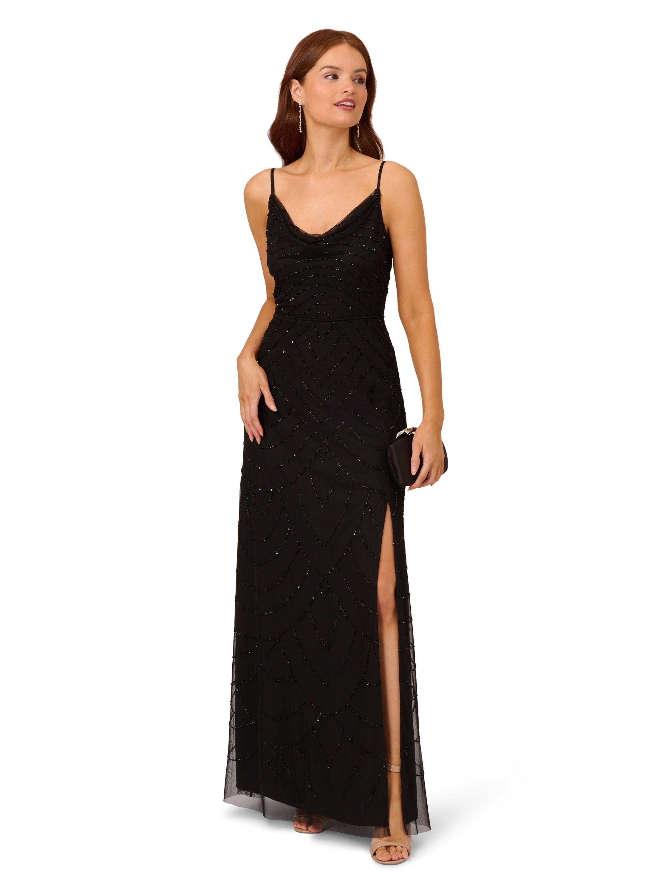 Beaded Cowl Deco Gown