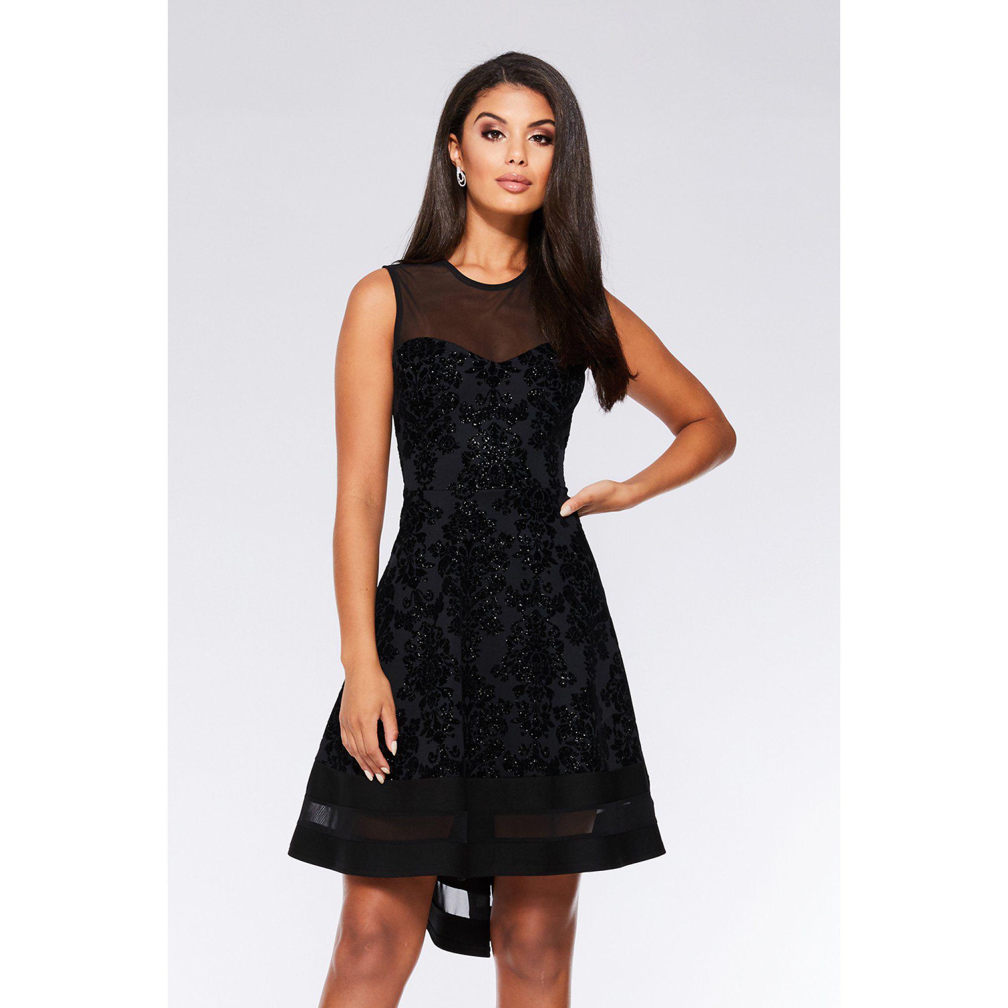 black dip hem dress