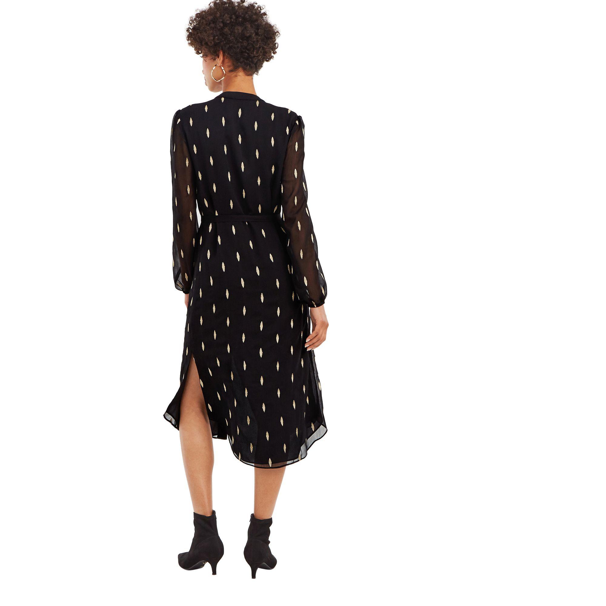 oasis metallic leaf shirt dress