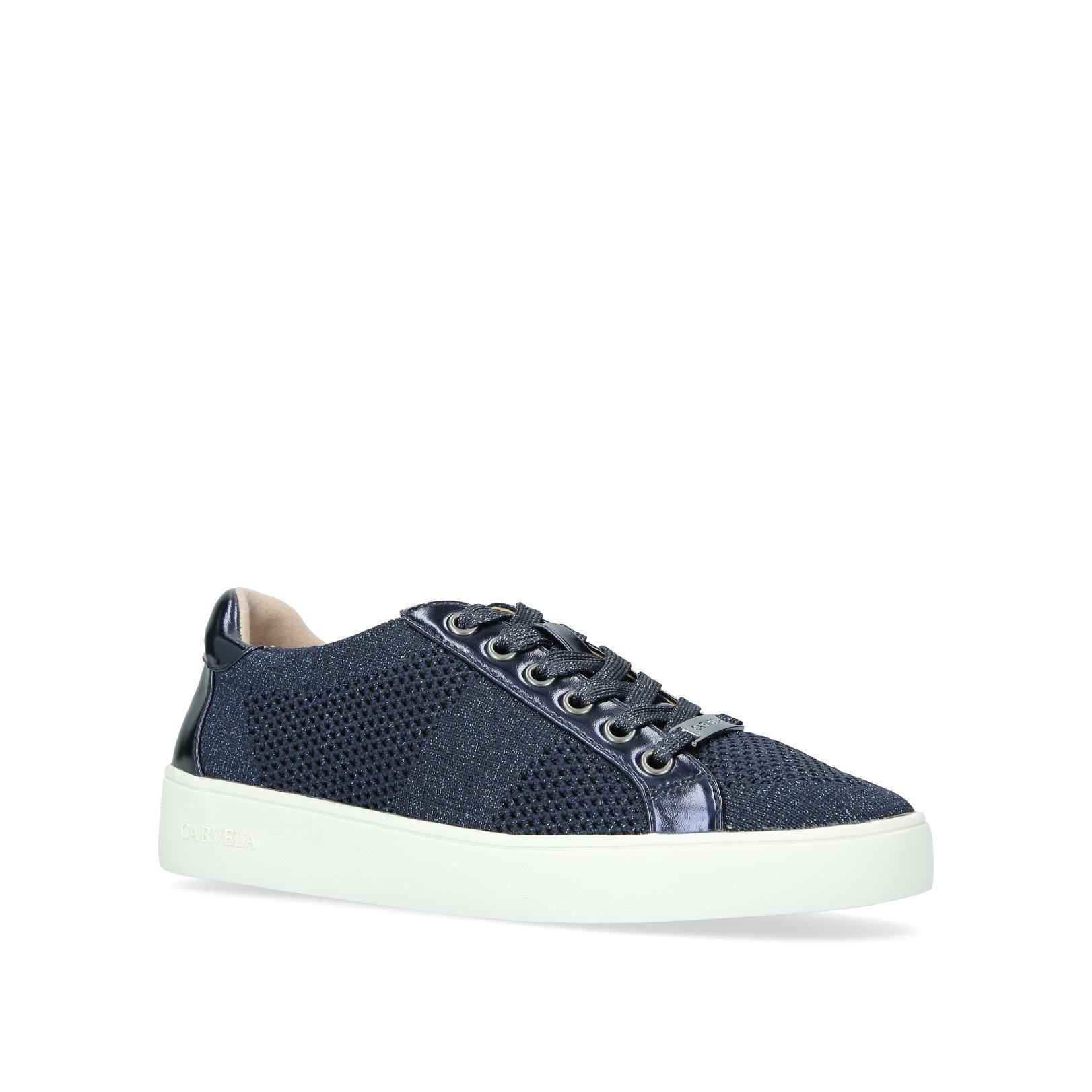 Carvela Kurt Geiger Navy 'jealousy' Lace Up Trainers in Blue - Lyst