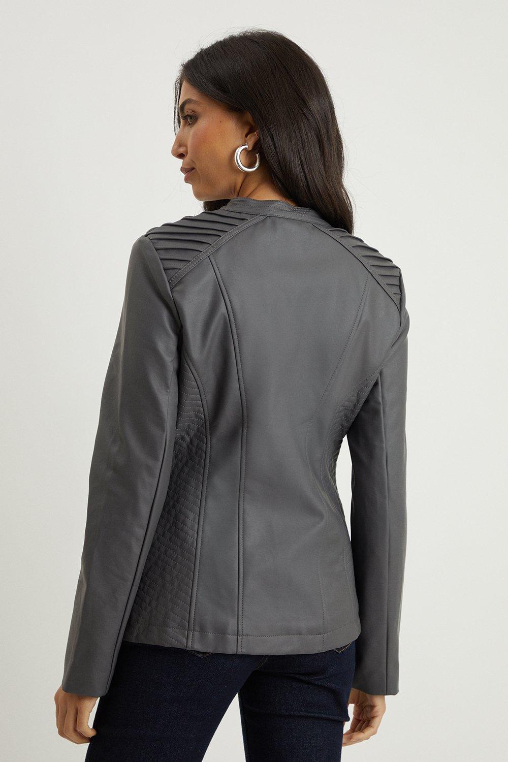 Wallis grey leather jacket Clearance