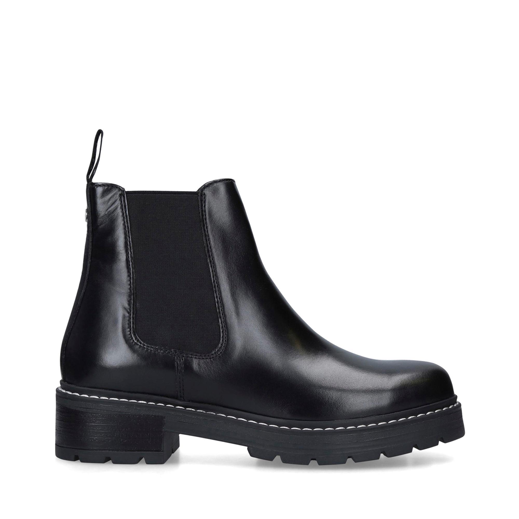 Carvela Kurt Geiger Leather 'taken' Chunky Sole Chelsea Boots in Black